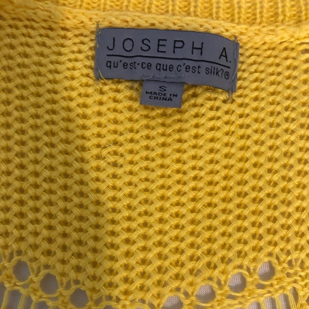 Joseph A Open Front Knit Cardigan Sweater | Size S | Sunburst Yellow - Picture 3 of 3